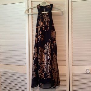 Navy and Rose Gold Mini Dress